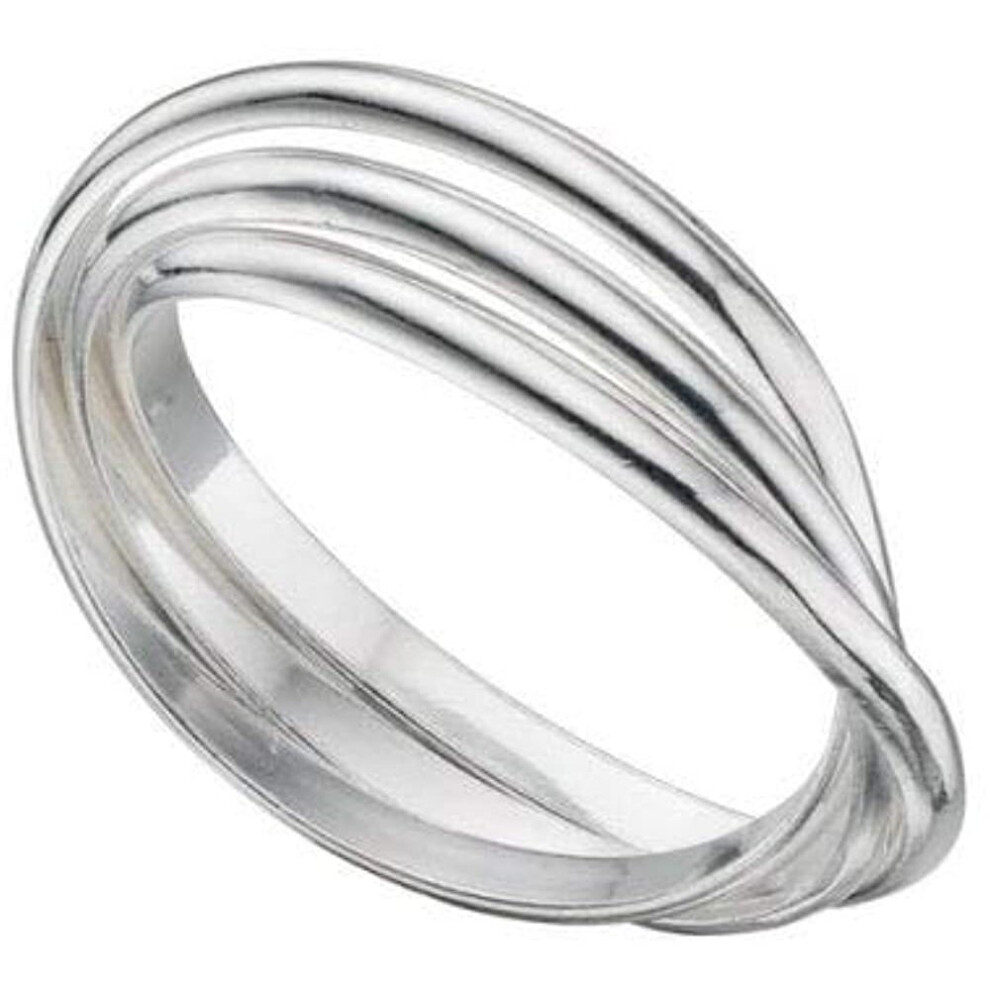 (P) Silver Russian Wedding Ring Three Band 925 Hallmark