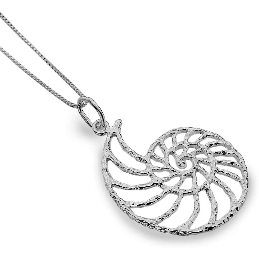 (No Chain) Ammonite Shell Pendant Sterling Silver 925 Hallmarked All Chain Lengths