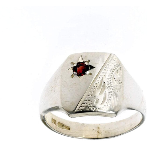 (Z+4, Red) Mens Ring Solid Sterling Silver Gents Engagement size P Z+4 on OnBuy