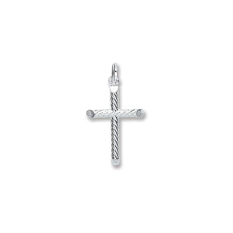 Silver Twisted Cross Pendant 925 hallmark