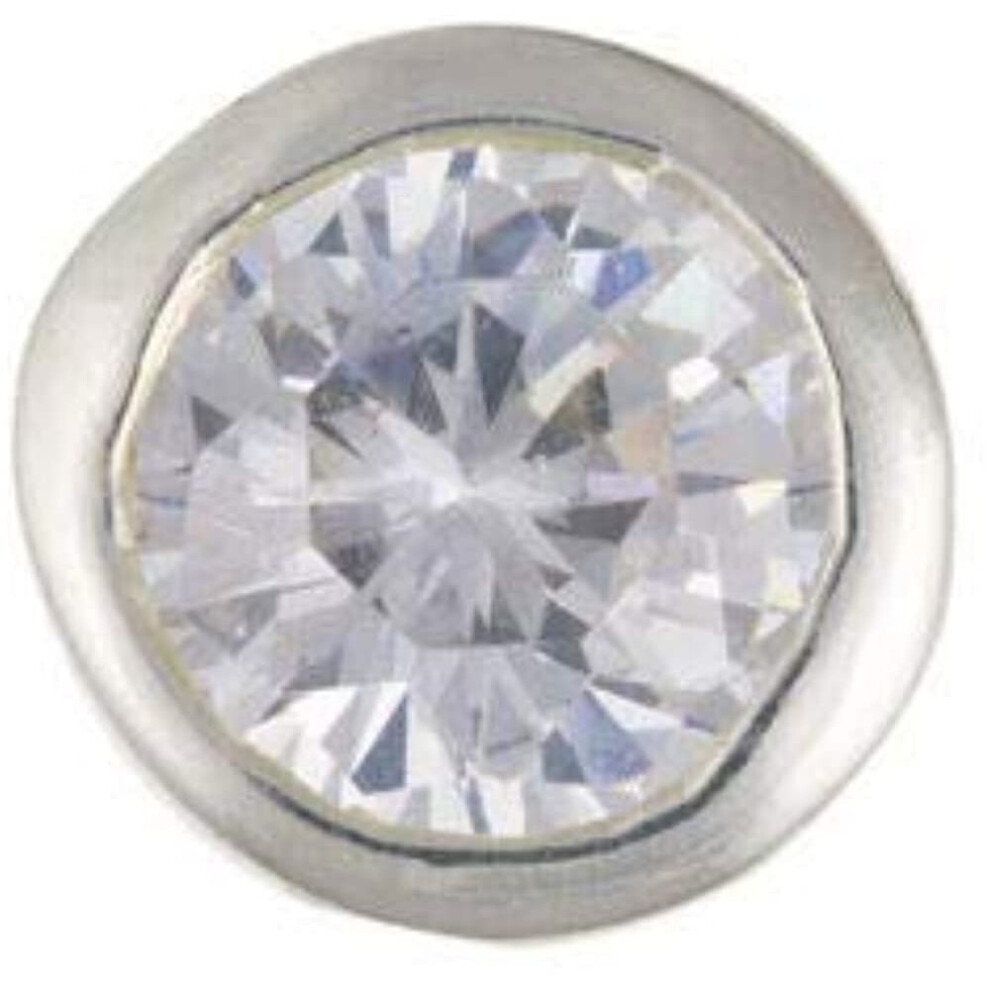 Mens Earring Solitaire Stud Earring Sterling Silver Smooth Set 1 carat Earring