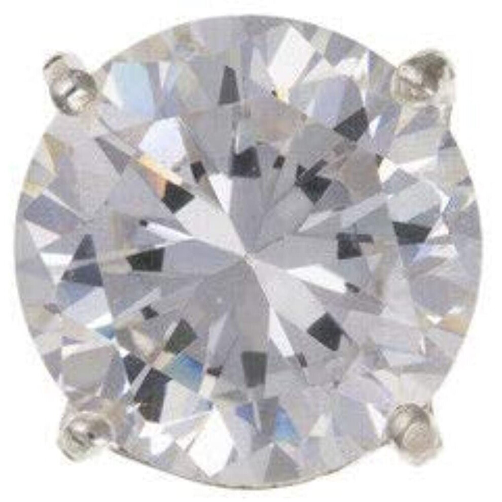 Mens Solitaire Silver Earring 925 Hallmark 1.5 Carat Gem Gents Stud