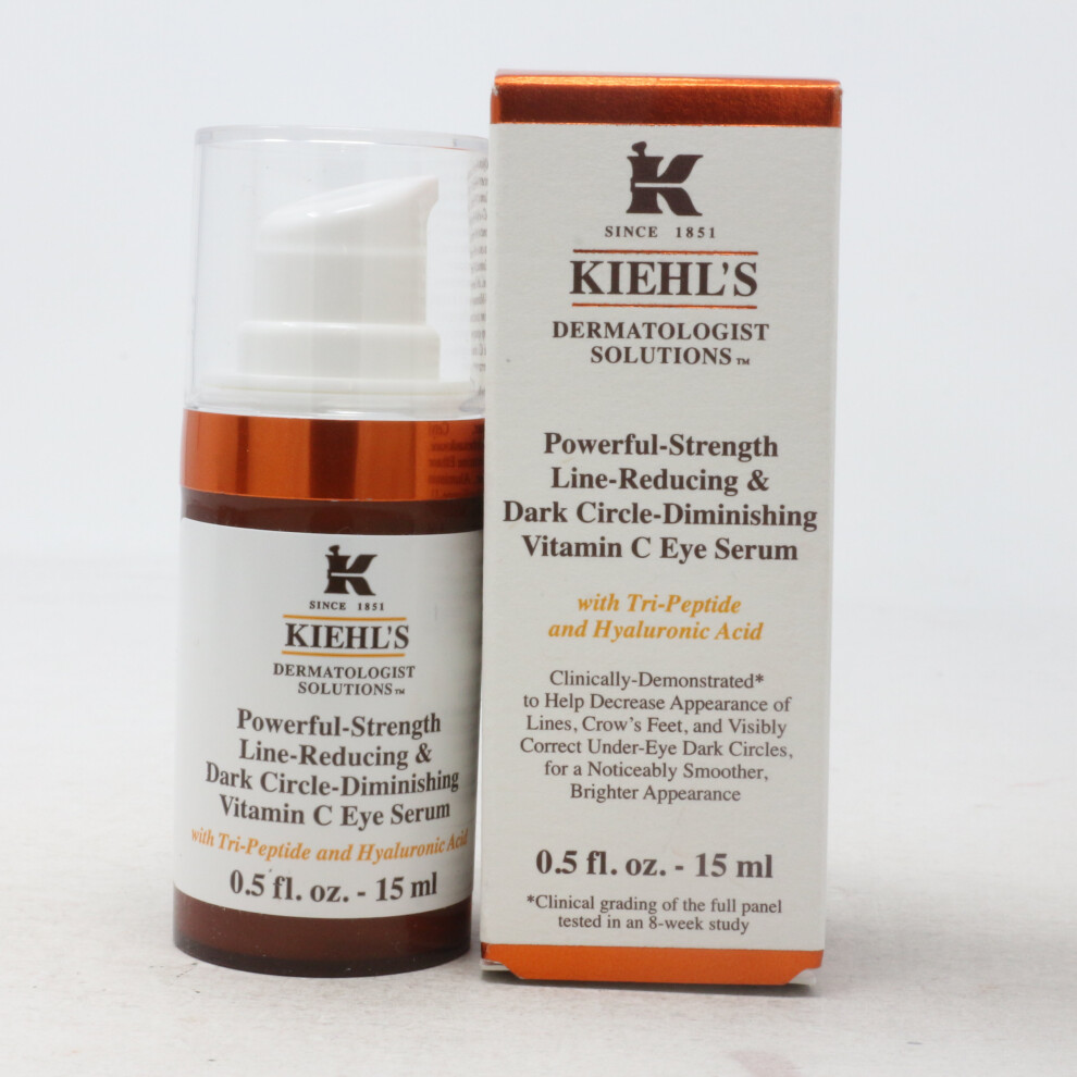Kiehl's Powerful-Strength Dark Circle-Diminishing Vitamin C Eye Serum 0.5oz  New