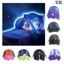 (SnowNight) Kids Bed Dream Tents Foldable with LED Light