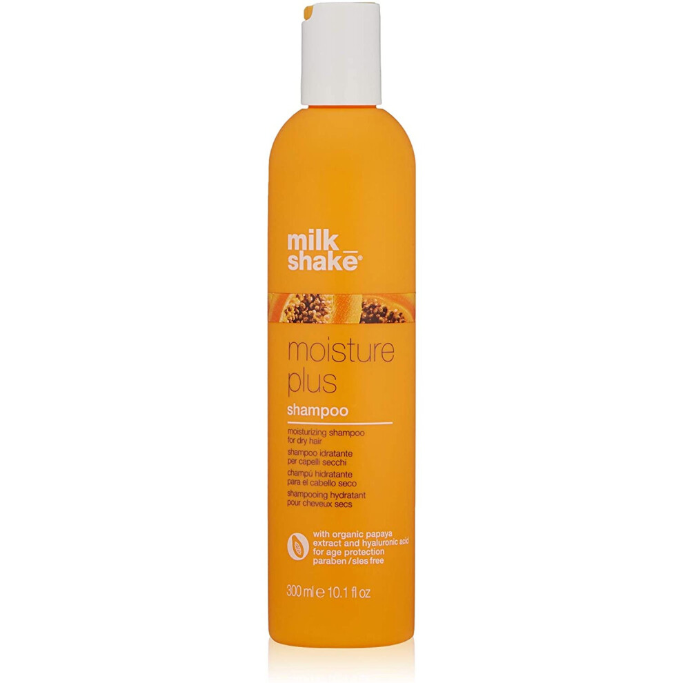 Milk Shake Milk_shake Moisture Plus Shampoo 300Ml - Deep Hydration For Dry Hair With Papaya Extract, Hyaluronic Acid, Colour-Protecting, Sulfate/Paraben Free