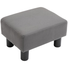 HOMCOM Ottoman Footrest Seat Chair Small Grey Home Office