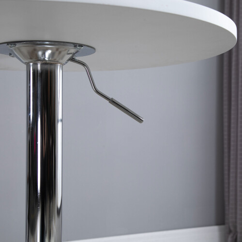Homcom HOMCOM 60cm Adjustable Height Round Bar Table with Swivel Top White 1
