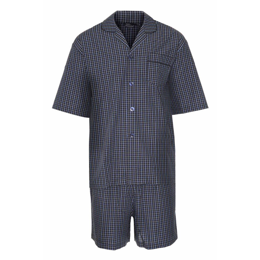 (XL, Navy) Champion Mens Polycotton Short Pyjama Lounge Wear Set