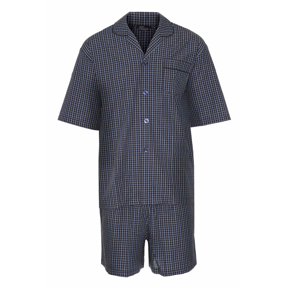 (2XL, Navy) Champion Mens Polycotton Short Pyjama Lounge Wear Set