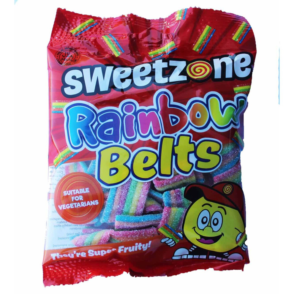 SweetZone Rainbow Belts HMC Halal Sweets, 90g Bag