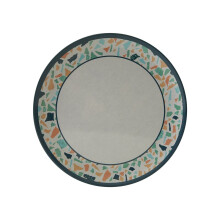 Assorted Terrazzo Dinner Plate, Durably Constructed Round Plate, Versatile Patterned Plate, Food Plate