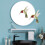 Living And Home (White 80CM) Slim Frame Round Mirror 2