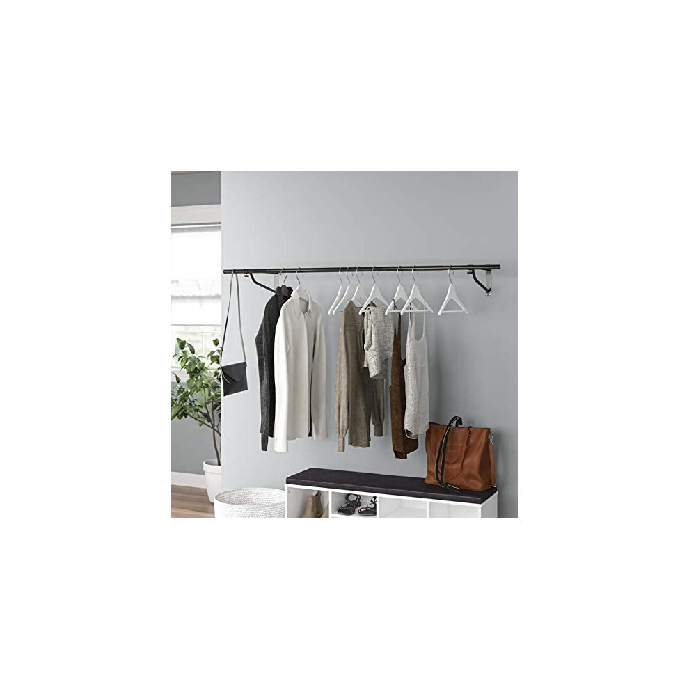 Direct Online Houseware (Black) 6Ft Wall Mounted Garment Clothes Rail Black