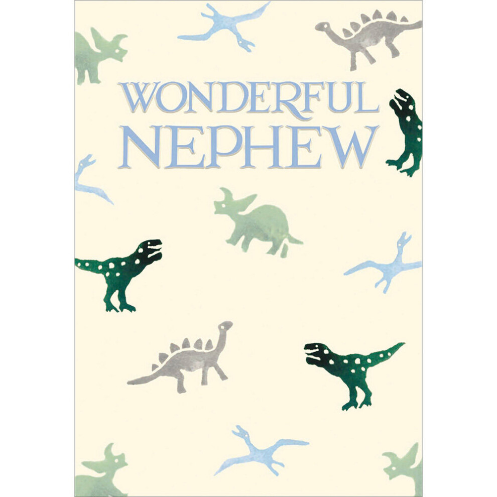Woodmansterne Wonderful Nephew Dinosaur Emma Bridgewater Birthday Greeting Card