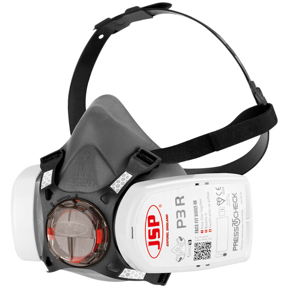 JSP BHT0A3-0L5-N00 Force 8 Half Mask Respirator With Press To Check P3 Filters