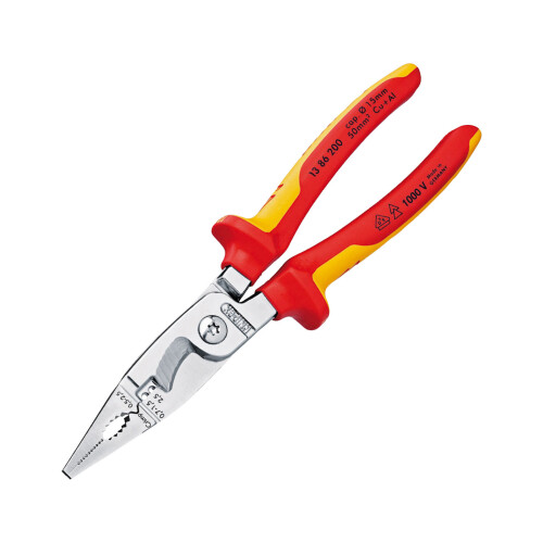 Knipex Knipex 13 86 200 VDE Pliers Electrical Installation Multi Component Grips 200mm