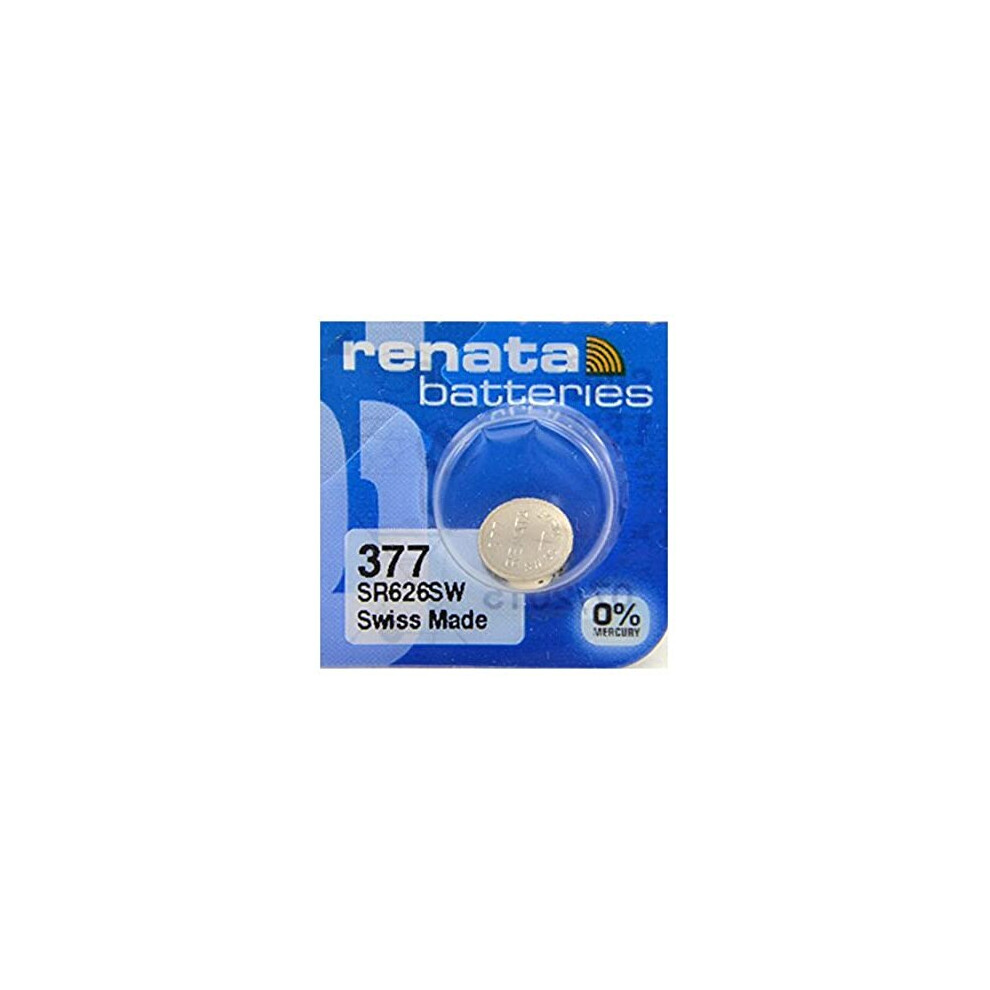 (10 x 377 or SR626SW AG4) Renata 377 Single Watch Batteries Silver Oxide Swiss Made 0% Mercurry Long Life