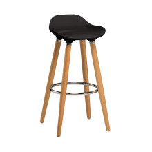 Black Abs Beech Wood Bar Stool, Easy to Clean Kitchen Bar Stool, Footrest Support Bar Stool