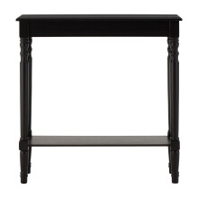 Black Console Table for Hallway, Pine Wood Hallway Table for Home Office Décor, Wood Table with Carved Legs