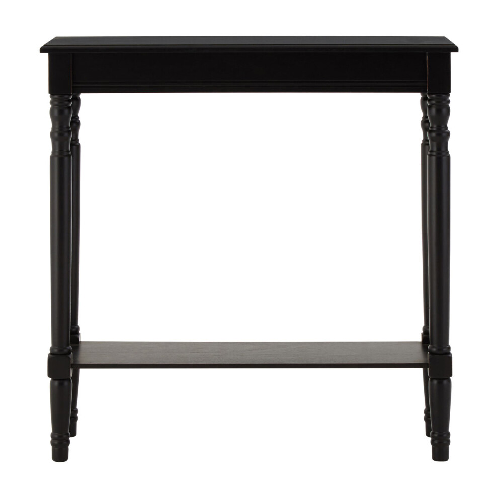 Premier Housewares Console Table For Hallway, Pine Wood Hallway Table For Home Office Décor, Wood Table With Carved Legs Black