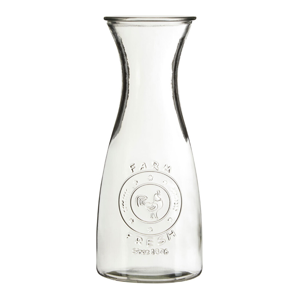 Premier Housewares Clear Glass Embossed Farm Fresh Design Carafe