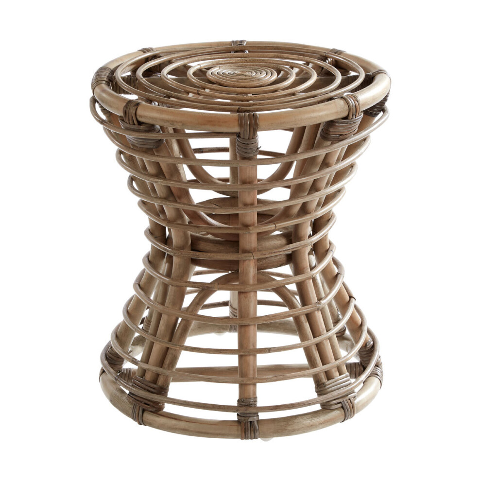 Premier Housewares Maka Rattan Stool Grey