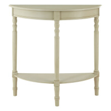 Grey Rounded Console Table for Hallway, Pine Wood Wood Table for Home and Office Décor