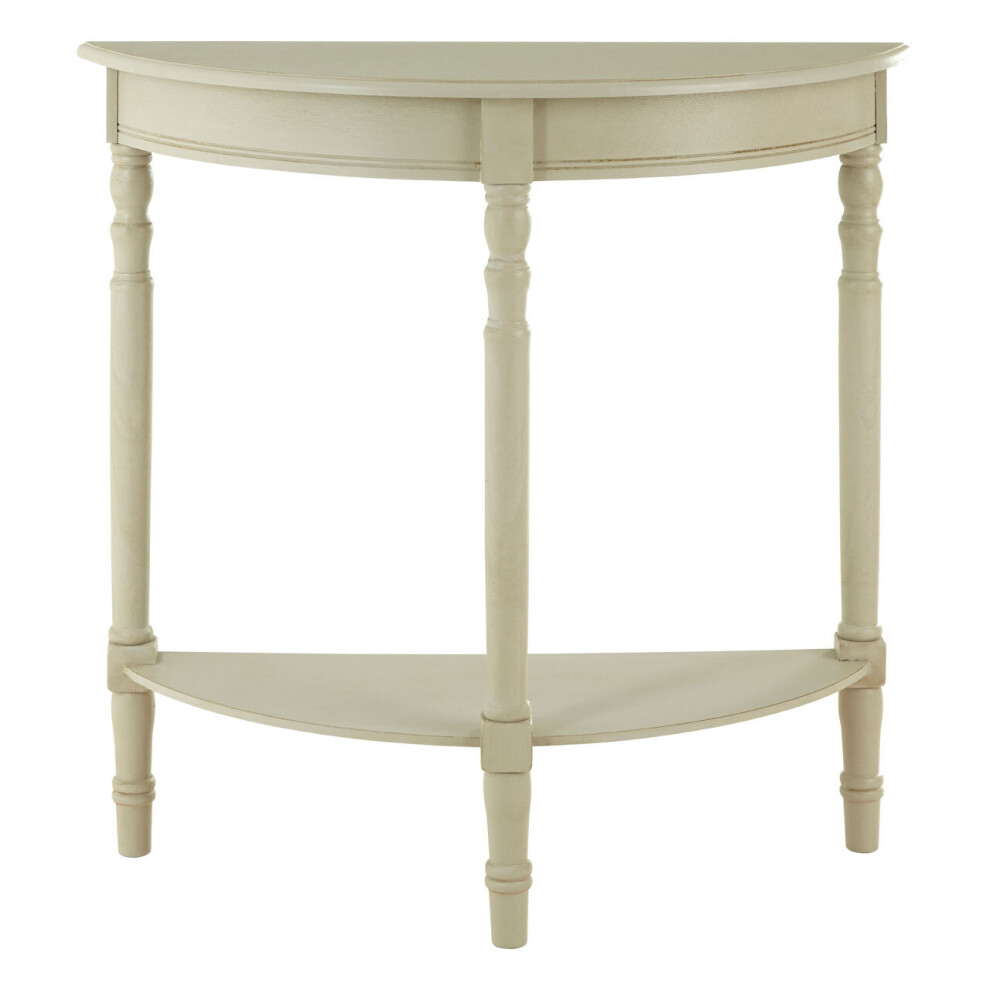 Premier Housewares Rounded Console Table For Hallway, Pine Wood Wood Table For Home And Office Décor Grey