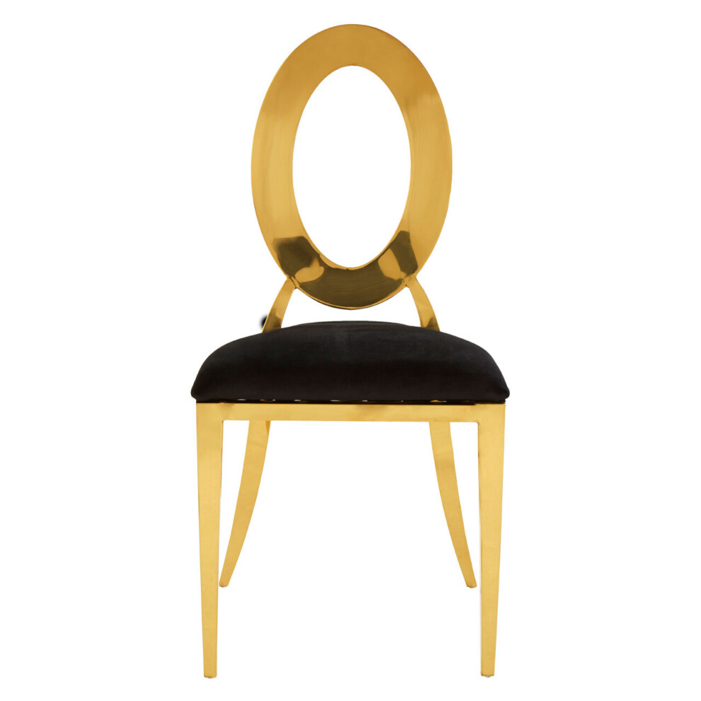 Stackable Gold Frame Dining Chair, Backrest Indoor Velvet Chair, Easy to Clean Bedroom Velvet Chair-image-OPC-P7CNS2X-NEW