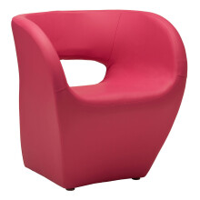 Hot Pink Leather Effect Chair, Backrest Bredroom Chair, Comfortable Living room Chair