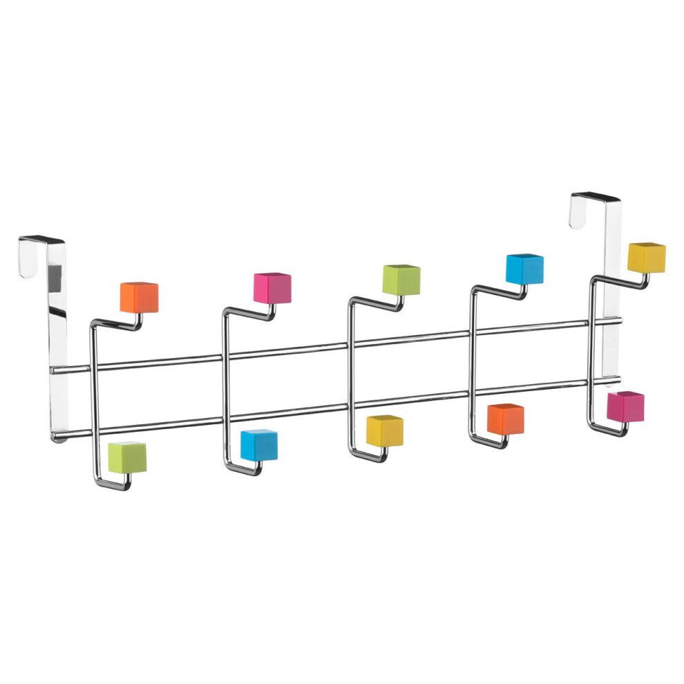 Premier Housewares Multi-Colour Plastic Cubes 10 Hook Over Door Hanger