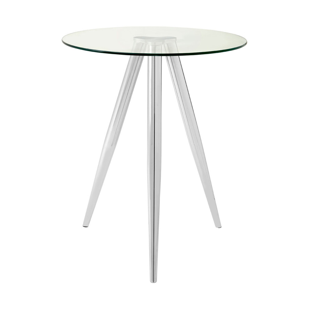 Premier Housewares Elegant Round Bar Table, Tripod Base Circular Bar Table, Transparent Top Round High Table For Livingroom