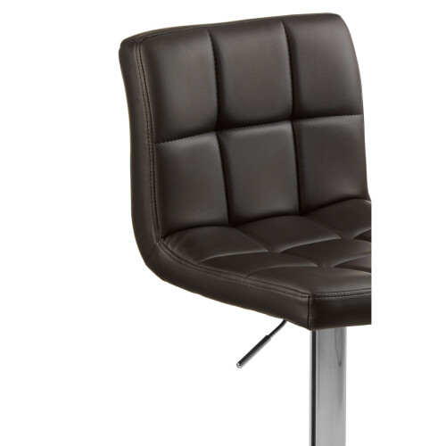 Premier Housewares Adjustable Height Quilted Bar Stool With Chrome Base, Comfortable Bar Chair, Sleek Modern Bar Stool 2