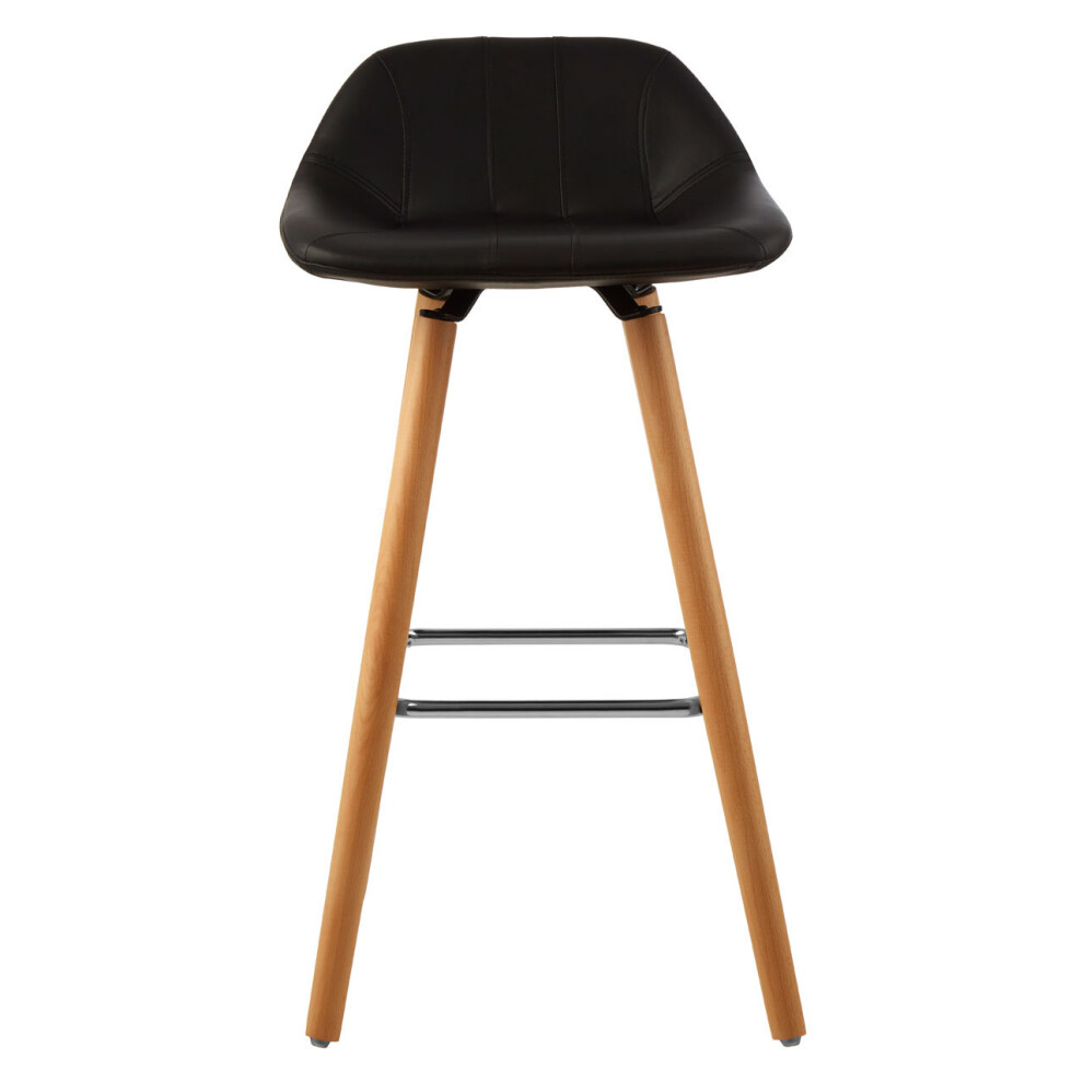 Premier Housewares Stockholm Black Faux Leather Bar Stool