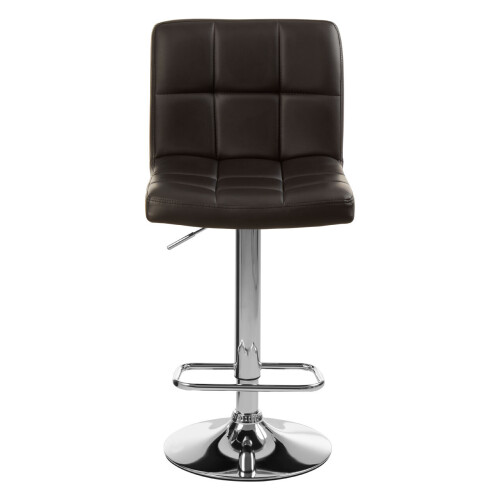 Premier Housewares Adjustable Height Quilted Bar Stool With Chrome Base, Comfortable Bar Chair, Sleek Modern Bar Stool