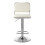 Premier Housewares White Seat And Chrome Base Bar Stool, Adjustable Height Kitchen Bar Stool, Footrest Swivel Barstool 1