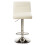 Premier Housewares Sleek White Seat Bar Stool With Chrome Base, Comfortable Bar Chair, Adjustable Height Modern Bar Stool 1