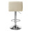 Premier Housewares Sleek White Seat Bar Stool With Chrome Base, Comfortable Bar Chair, Adjustable Height Modern Bar Stool 4