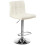 Premier Housewares Sleek White Quilted Chrome Base Bar Stool, Comfortable Bar Chair, Adjustable Height Modern Bar Stool 3