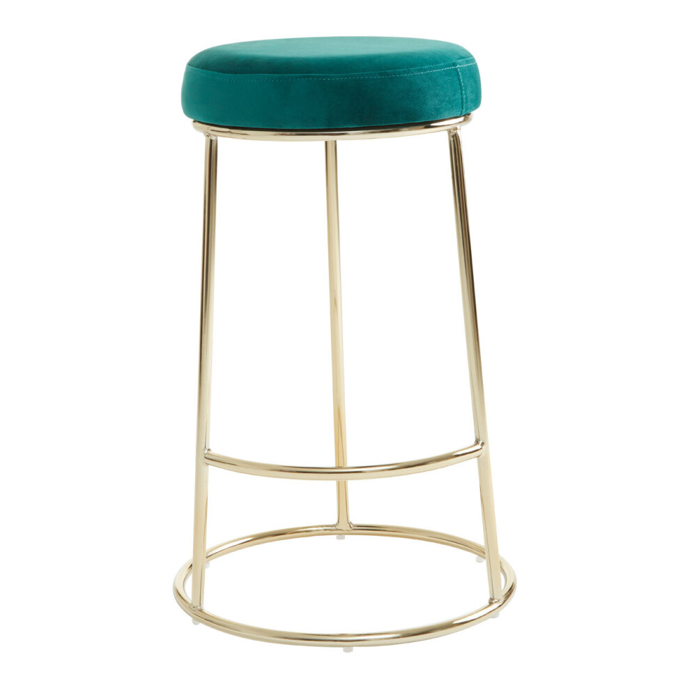 Premier Housewares Manhattan Velvet Bar Stool Green