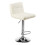 Premier Housewares Sleek White Seat Bar Stool With Chrome Base, Comfortable Bar Chair, Adjustable Height Modern Bar Stool 3