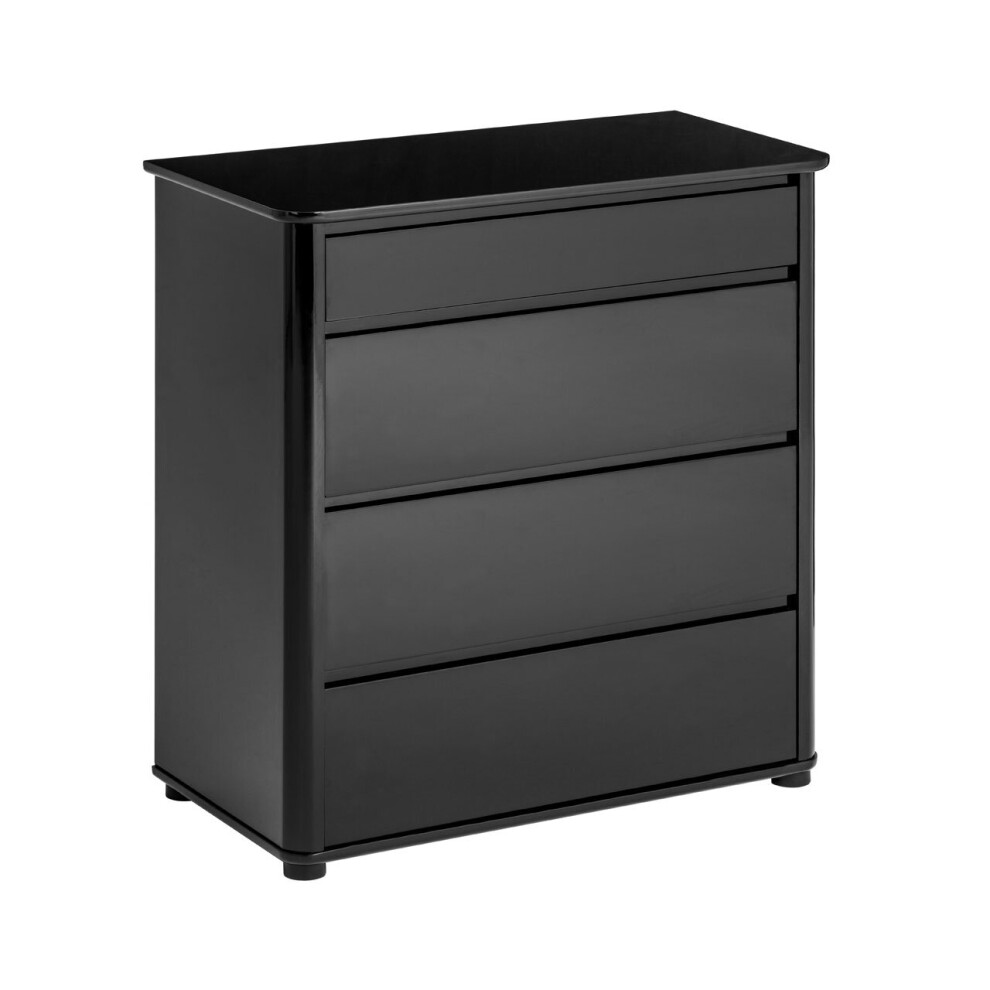 Premier Housewares Moritz High Gloss 4 Drawer Chest Black