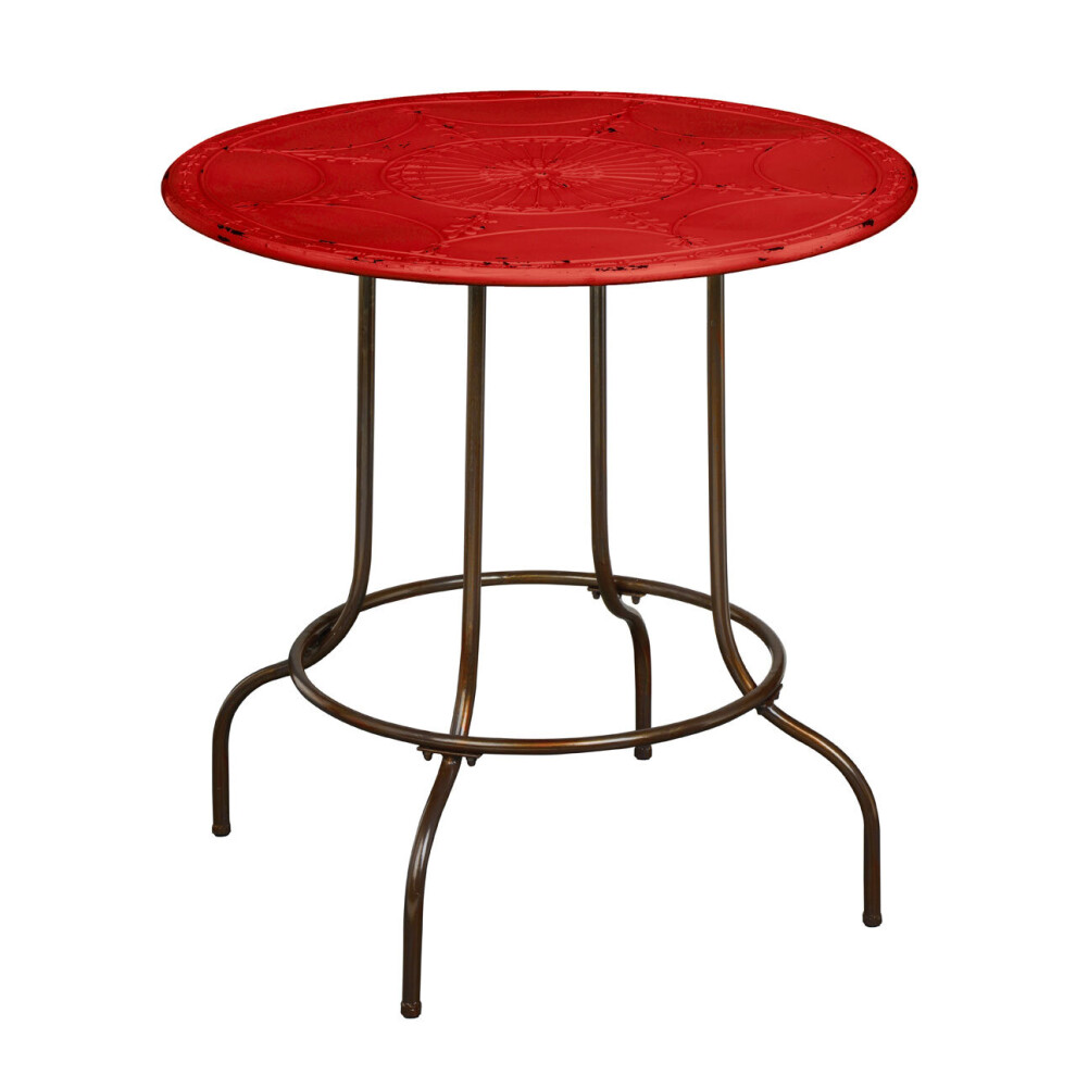Premier Housewares Artisan Metal Table Red