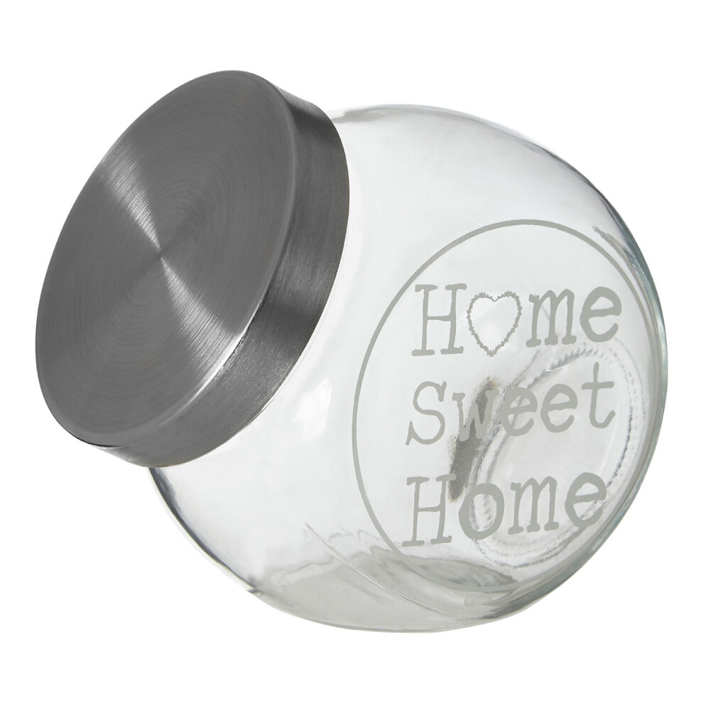 Premier Housewares Glass Storage Jar With Metal Lid 700Ml
