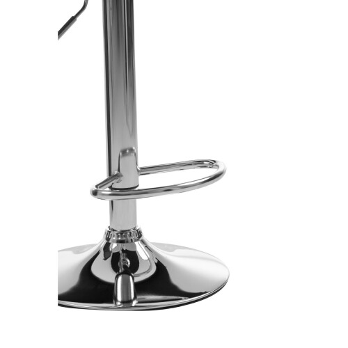 Premier Housewares Sleek White Seat Bar Stool With Chrome Base, Comfortable Bar Chair, Adjustable Height Modern Bar Stool 1