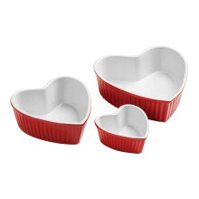Premier Housewares Amour Red Stoneware Heart Shape Dishes