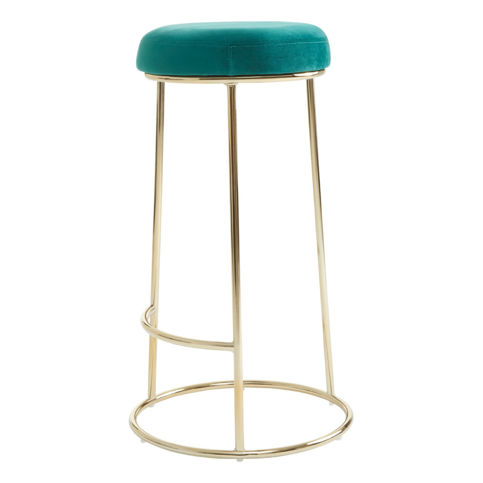 Premier Housewares Manhattan Green Velvet Tall Bar Stool