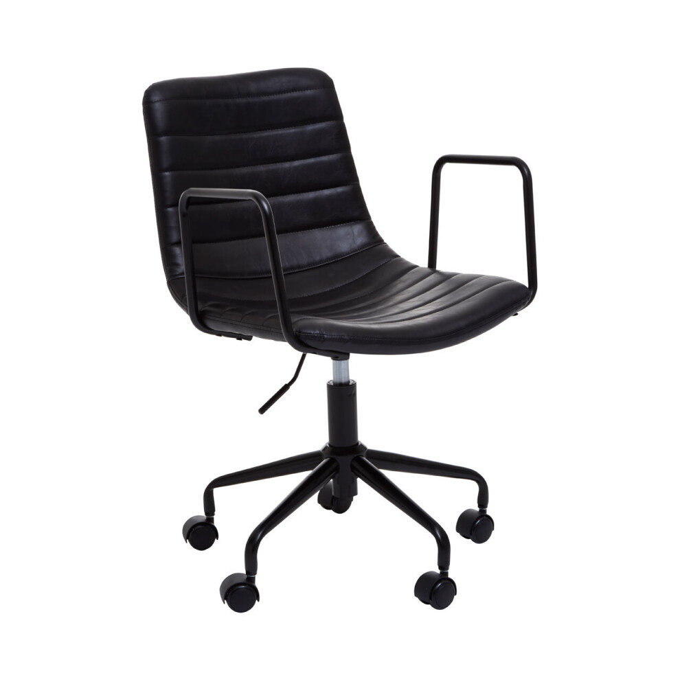 Premier Housewares Forbes Black Leather Chair