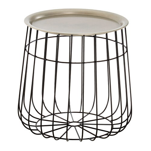 Premier Housewares Premier Housewares Templar Silver / Black Wire Detail Side Table 1