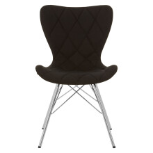 Black Dining Chair, Effortless Cleaning Small Chair for Living Room, Space-Saving Small Chair, Checkered Fabric Chair